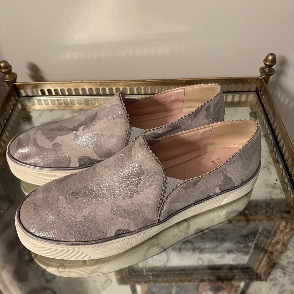 Stuart Weitzman Shoes Womens Size 8.5M Camo Slip On Platform Comfort